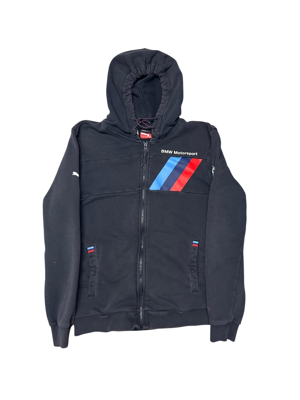 Puma BMW Motorsport Hoodie Sweatshirt Mens Medium Black Full Zip Racing Fleece